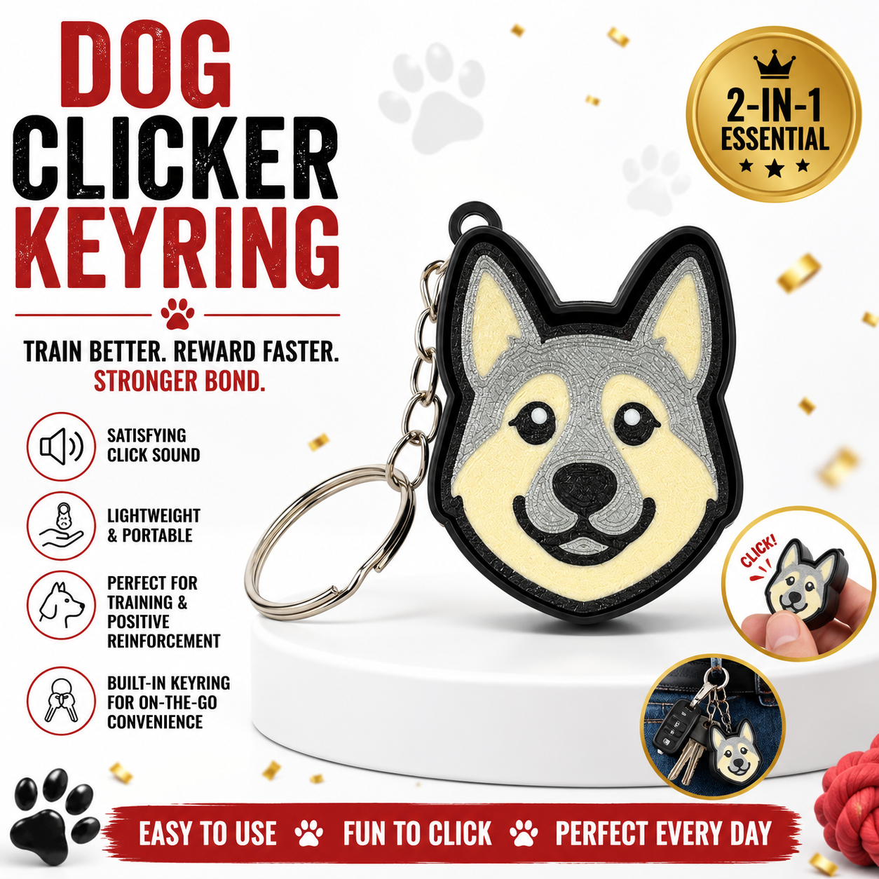 Dog Clicker Keyring