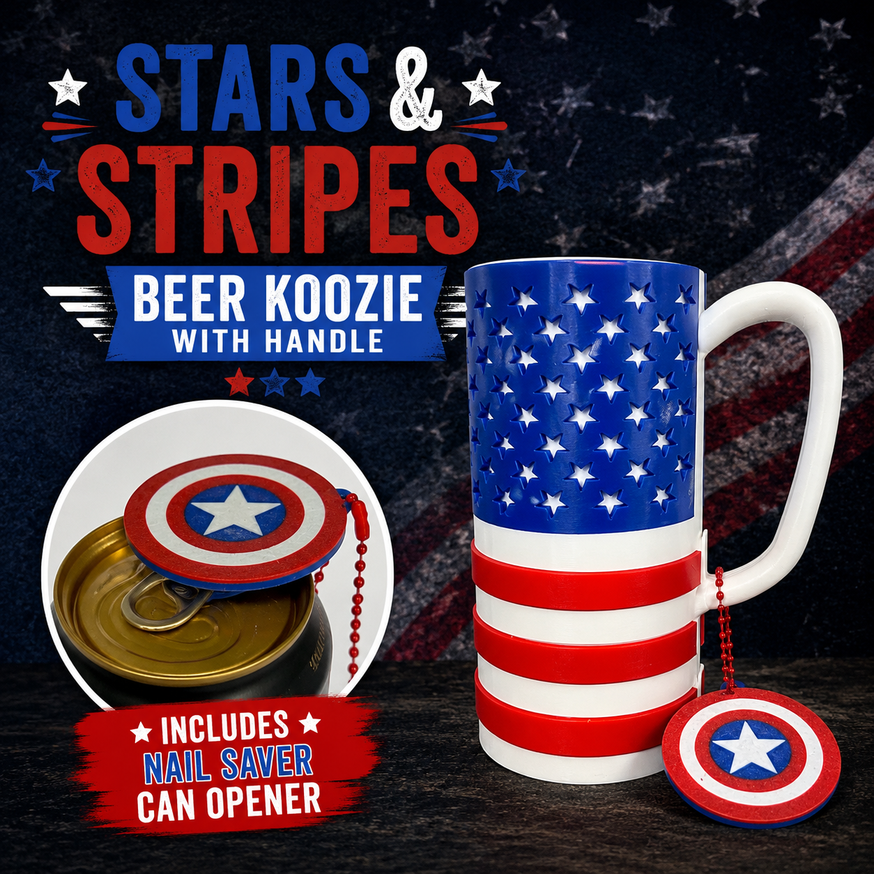 Stars & Stripes Beer Koozie Gift Set