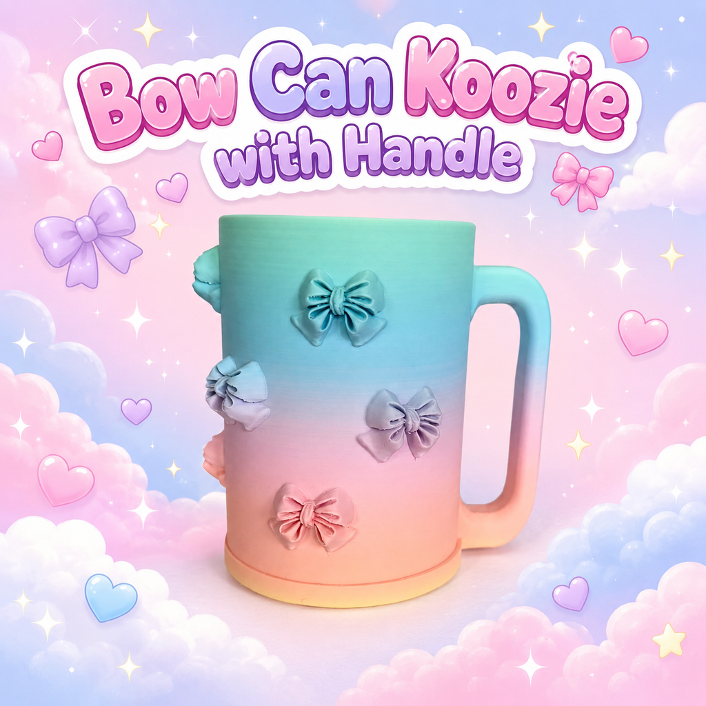 Bow Can Koozie with Handle