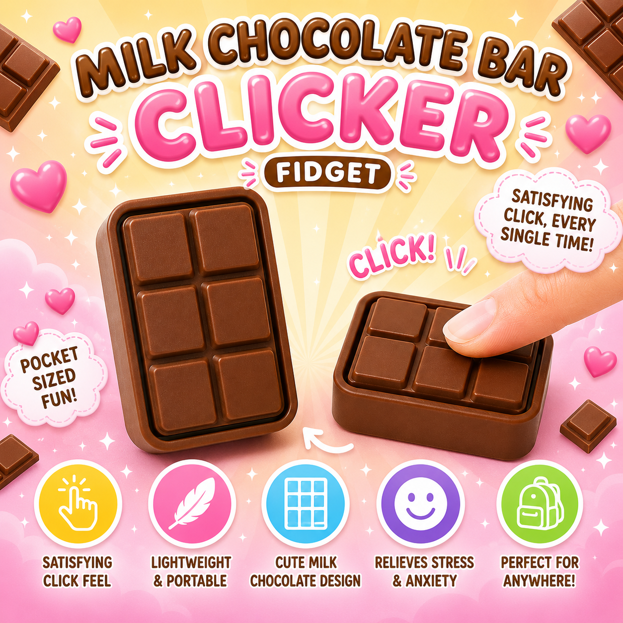 Milk Chocolate Bar Clicker Fidget
