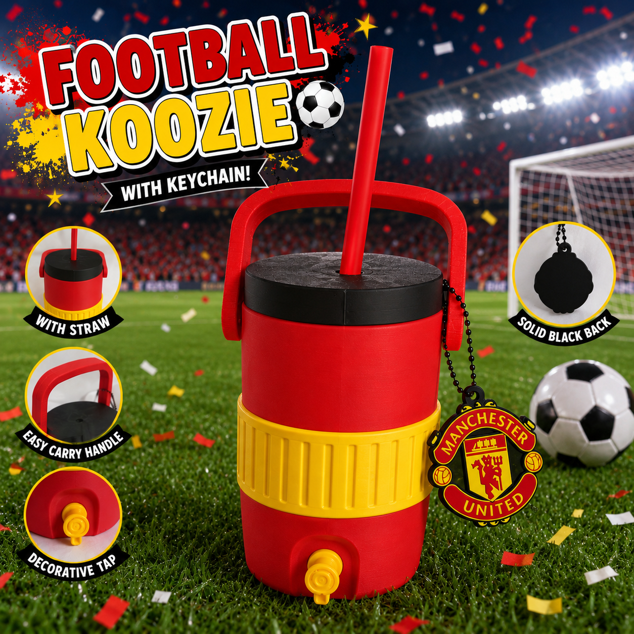 Football Koozie with Man Utd Keyring