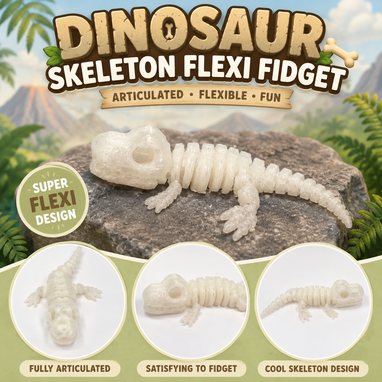 Dinosaur Skeleton Flexi Fidget