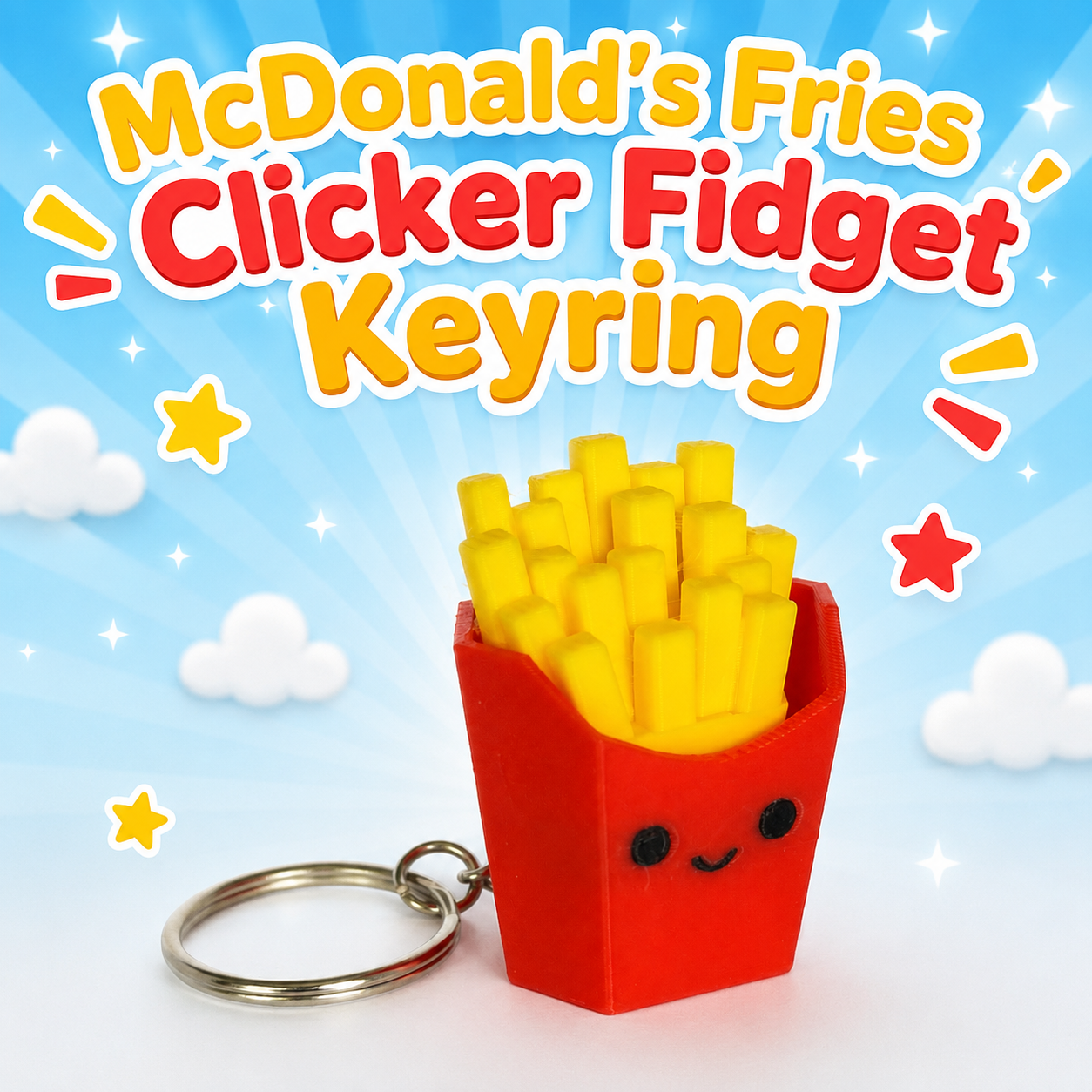 McDonalds Fries Clicker Fidget Keyring