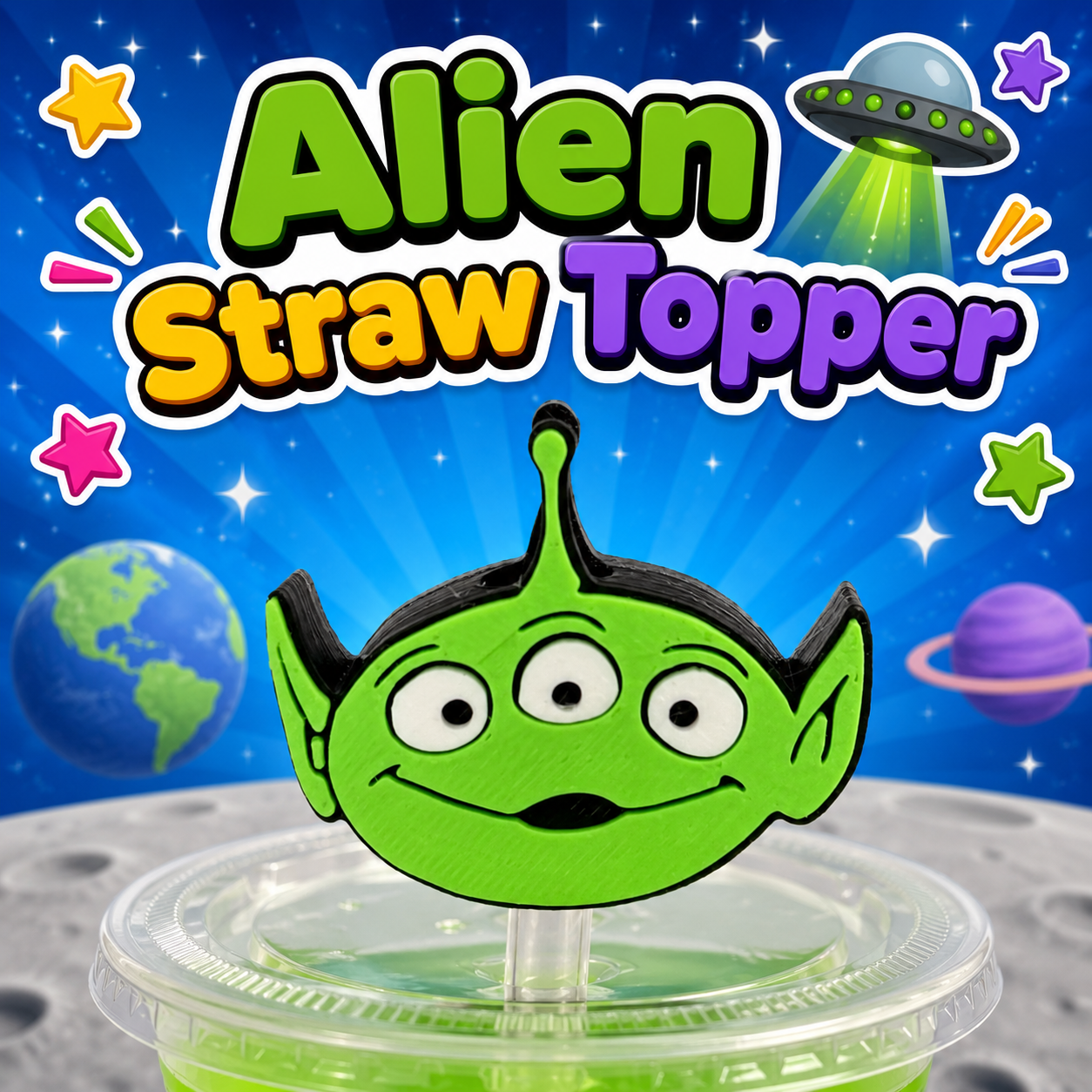 Alien Straw Topper