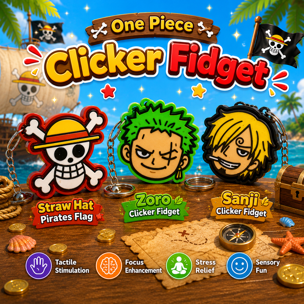 One Piece Clicker Keyring