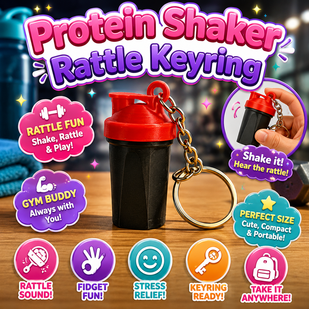 Protein Shaker Rattle Keyring