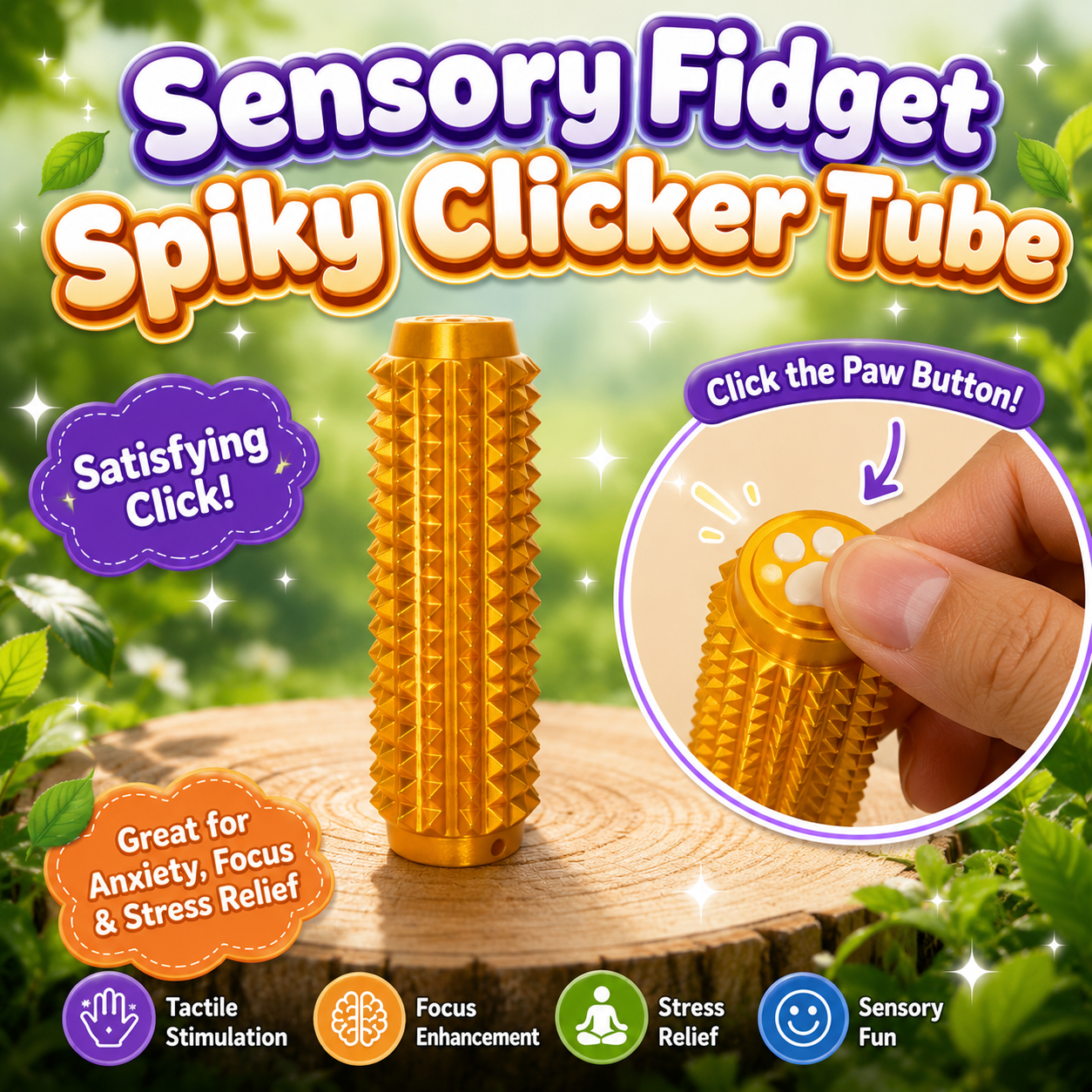 Sensory Spiky Clicker Tube Fidget