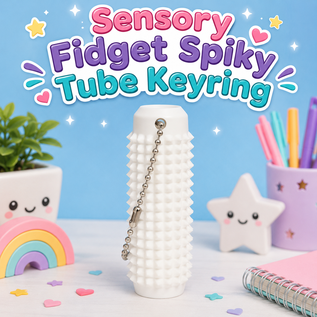 Small Sensory Fidget Spiky Tube Keyring